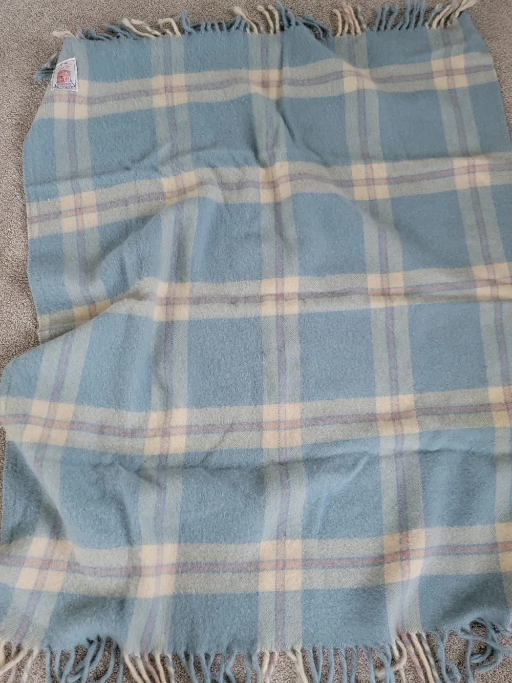 Vintage Curvon Crown 100% Wool Blanket